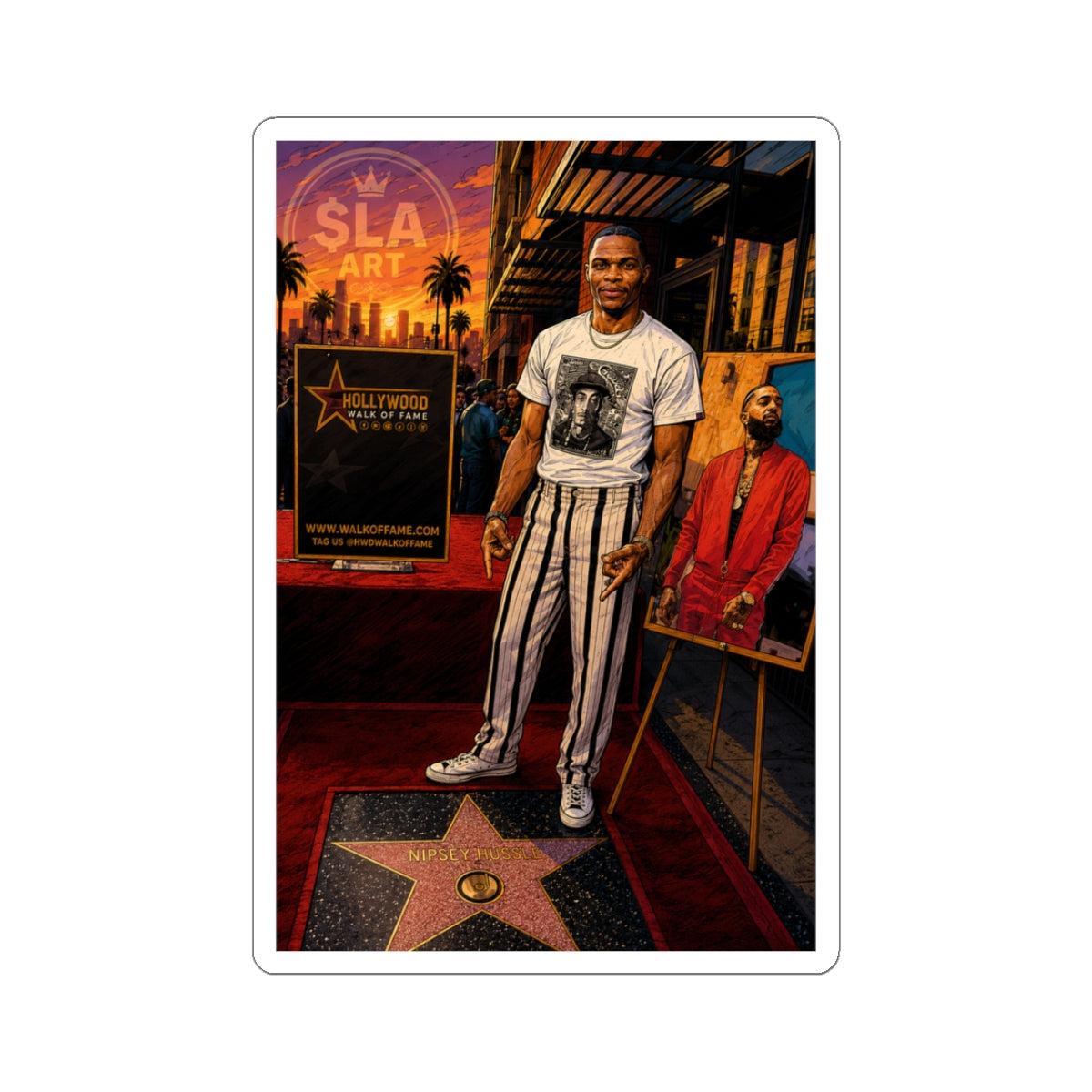 Russ Westbrook at Nipsey Hollywood Walk of Fame Sticker